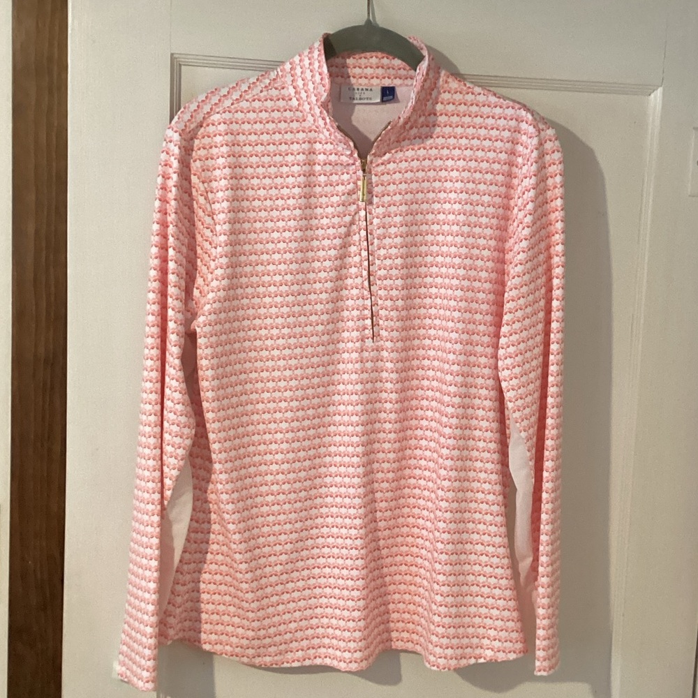 Talbots Pink and White Quarter- Sun shirt for Golf, Tennis or the beach.